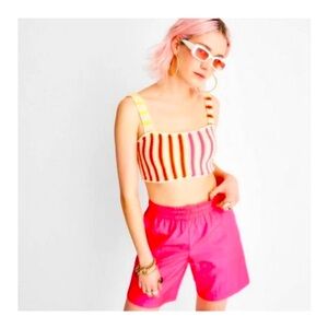 Future Collective Nylon Shorts Hot Pink Size Small New Alani Noelle